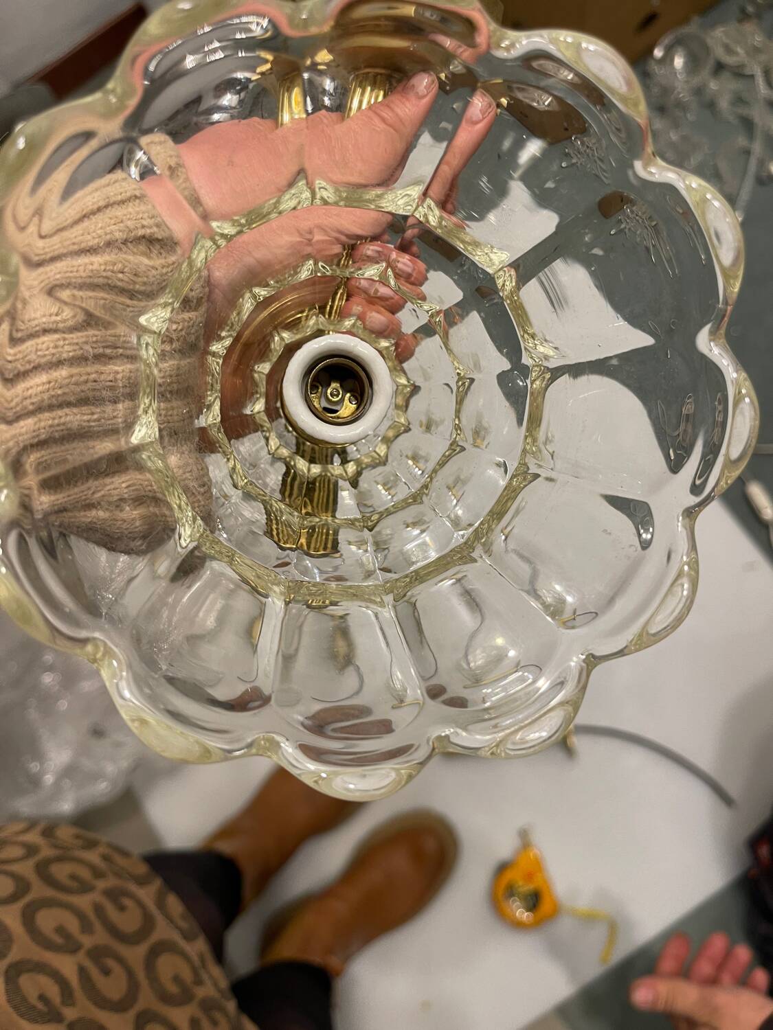 Murano Glass Brass Sconces Set of 2 1960’s