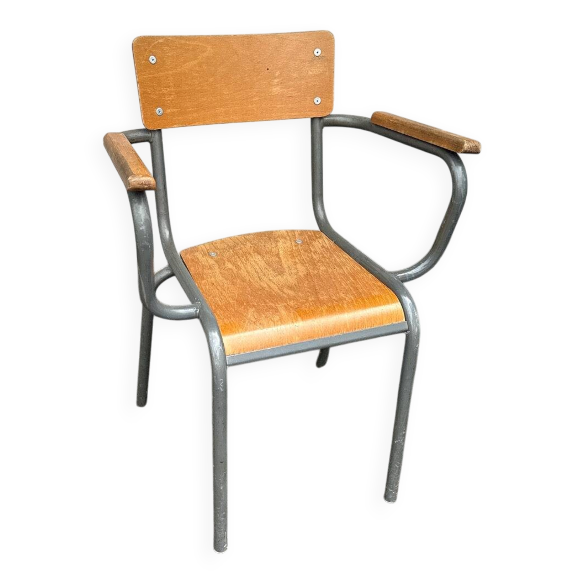 Vintage school chair in metal and wood