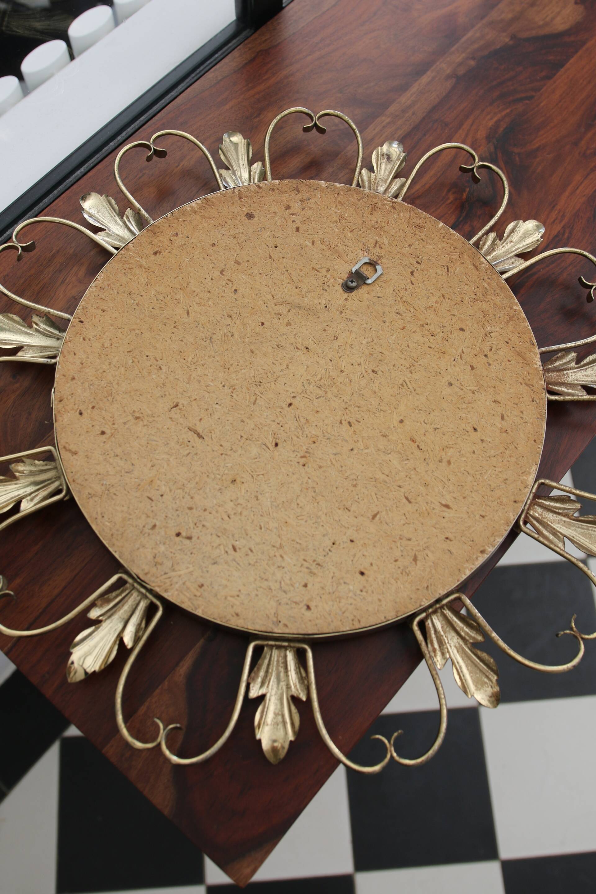 Miroir Soleil « Oeil de Sorcière » en laiton, Deknudt, 1950-60