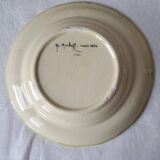 Soup plates with Moustiers de Longchamp decor, AL. Mark signature, 80s