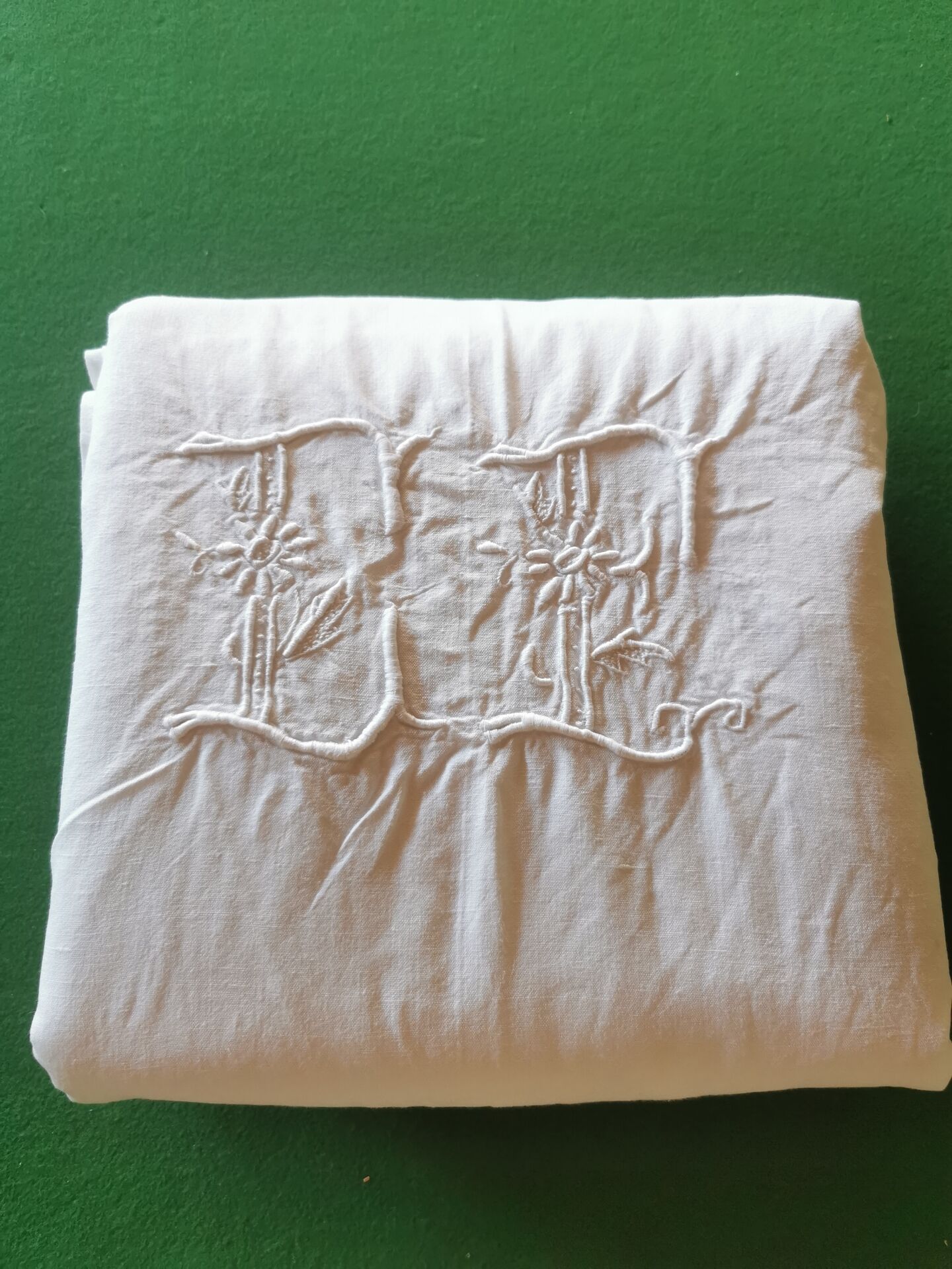 Old monogrammed fabric