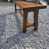 Solid oak farmhouse bench, 160cm in length.