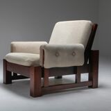 Pair of modern mid-century solid mahogany clubs - 1960