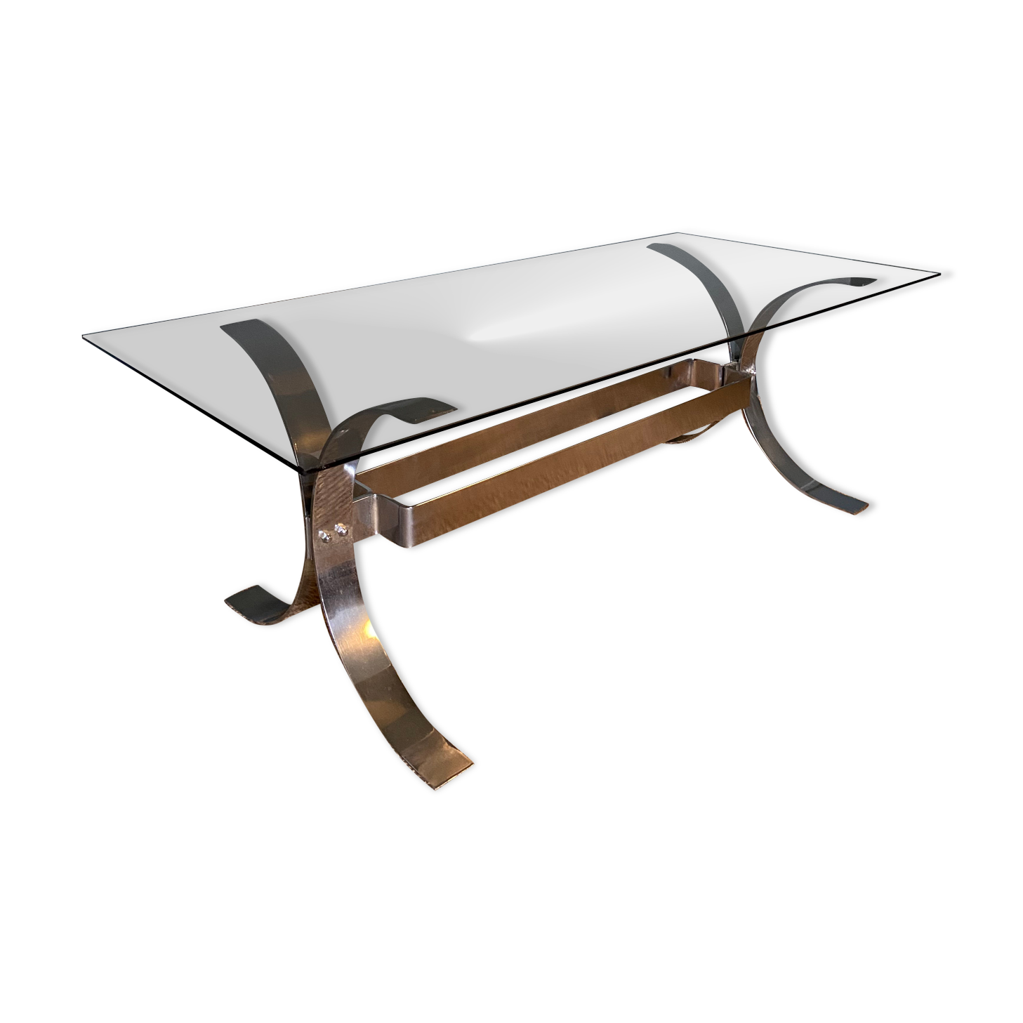 Chrome and smoked glass coffee table from the 70s