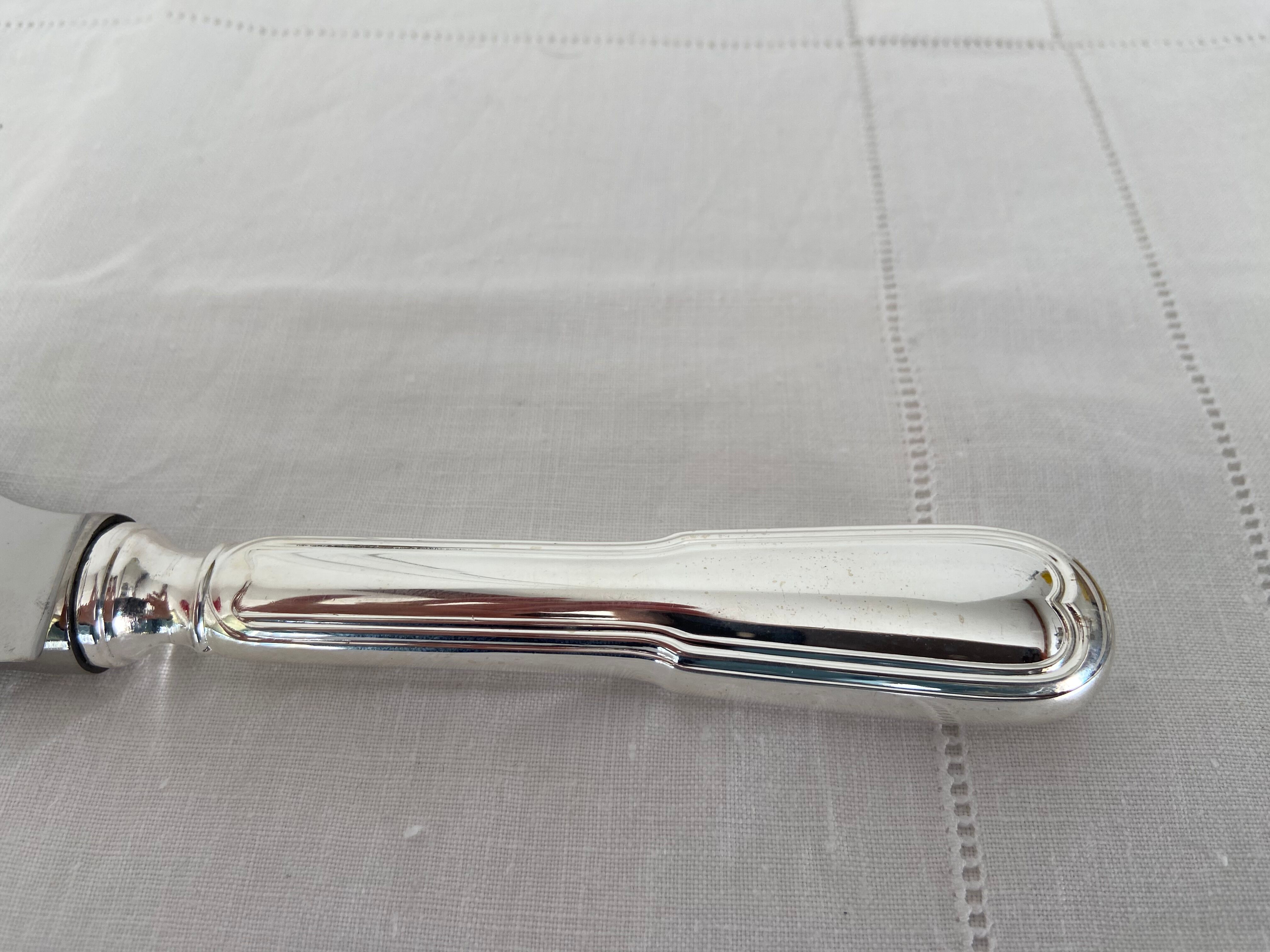 Silver metal pie knife