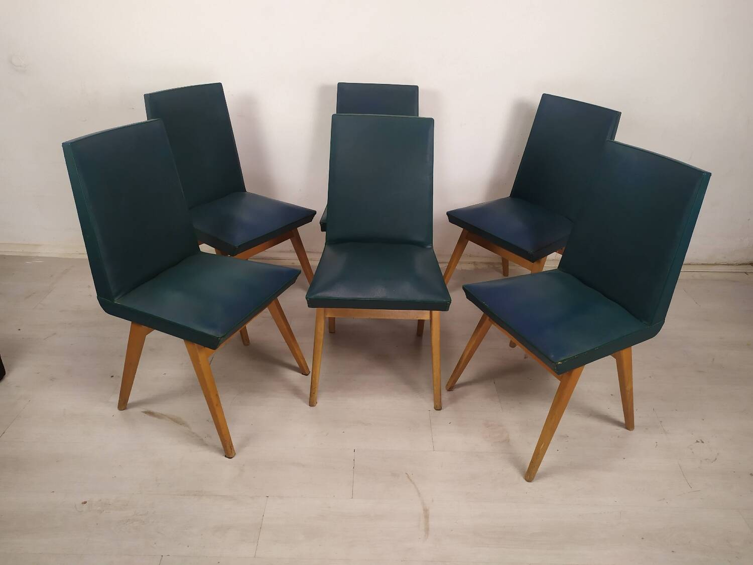 Vintage blue green chairs