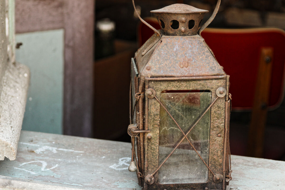 Ancient wrought iron lantern