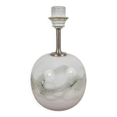 Lampe de table en verre soufflé avec motif Sakura par Michael Bang pour Fyens Glasværk Danemark, 1960.