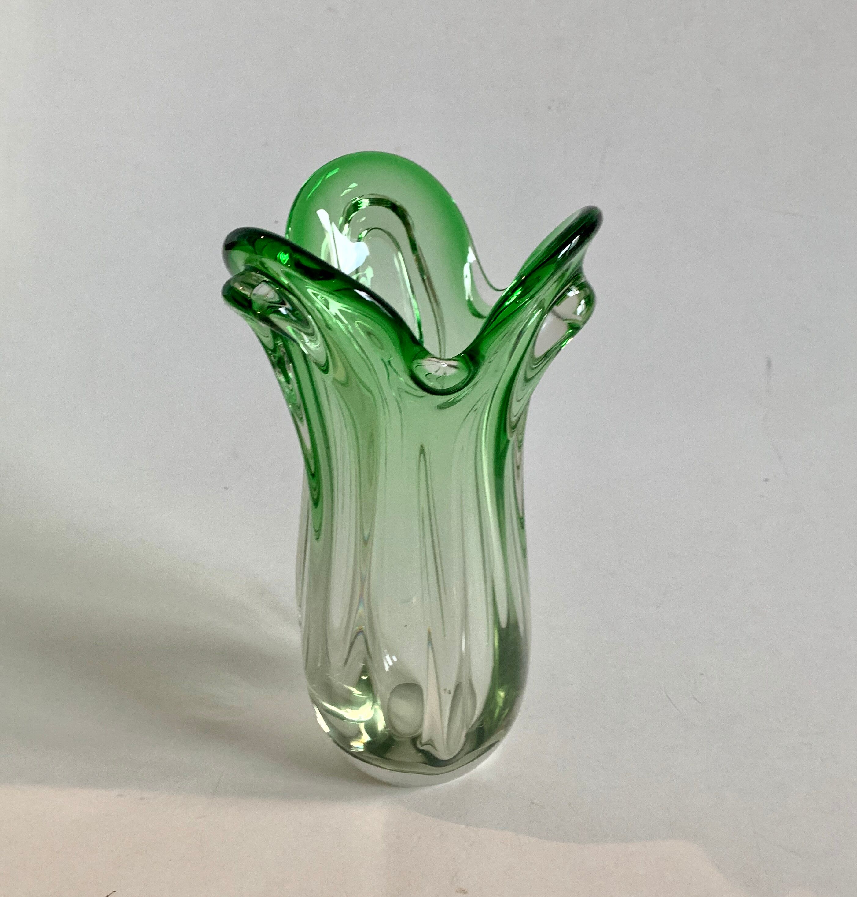 Mid-Century Green Glass Vase, 1960s