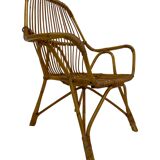 Rattan easy chair by Dirk van Sliedregt Rohe Noordwolde 1960 in the Netherlands