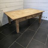 Old fir coffee table with a drawer