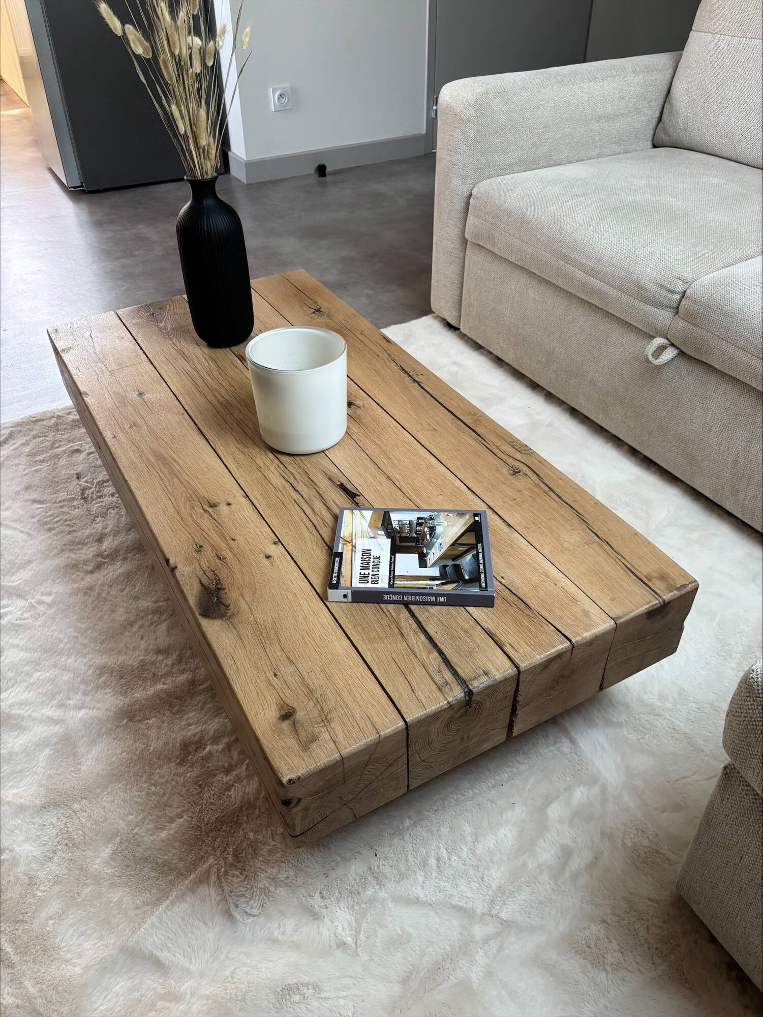 Solid oak coffee table