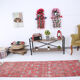 2x8 red floral turkish runner rug 77x261cm