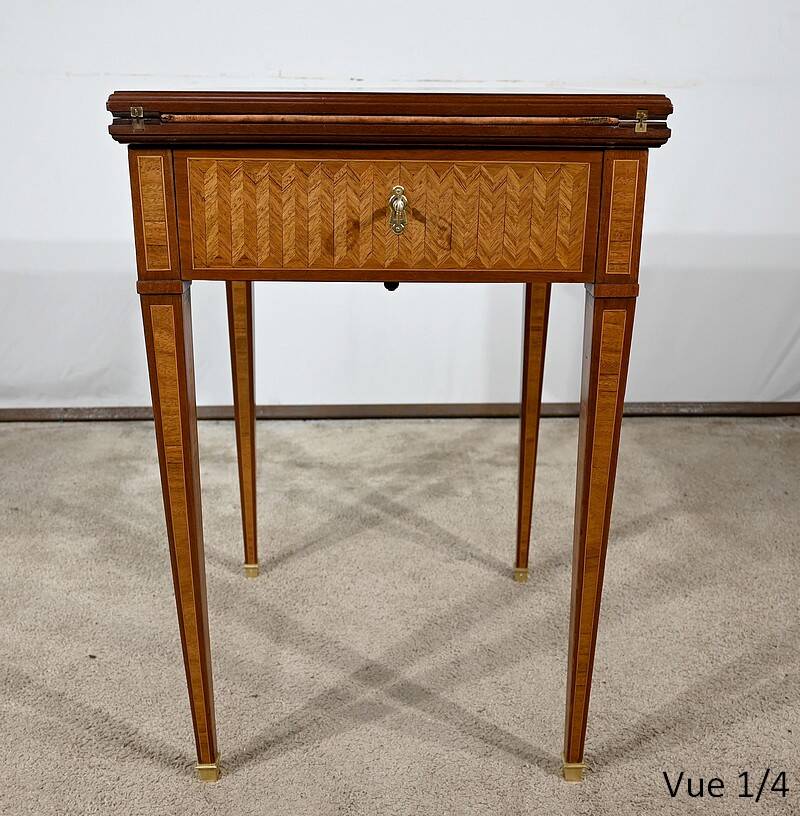 Mahogany and marquetry games table, Art Nouveau, 1920