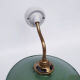Swan neck and enamelled sheet metal wall light