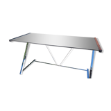 Desk chrome top in tinted glass 140/60cms