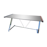 Desk chrome top in tinted glass 140/60cms