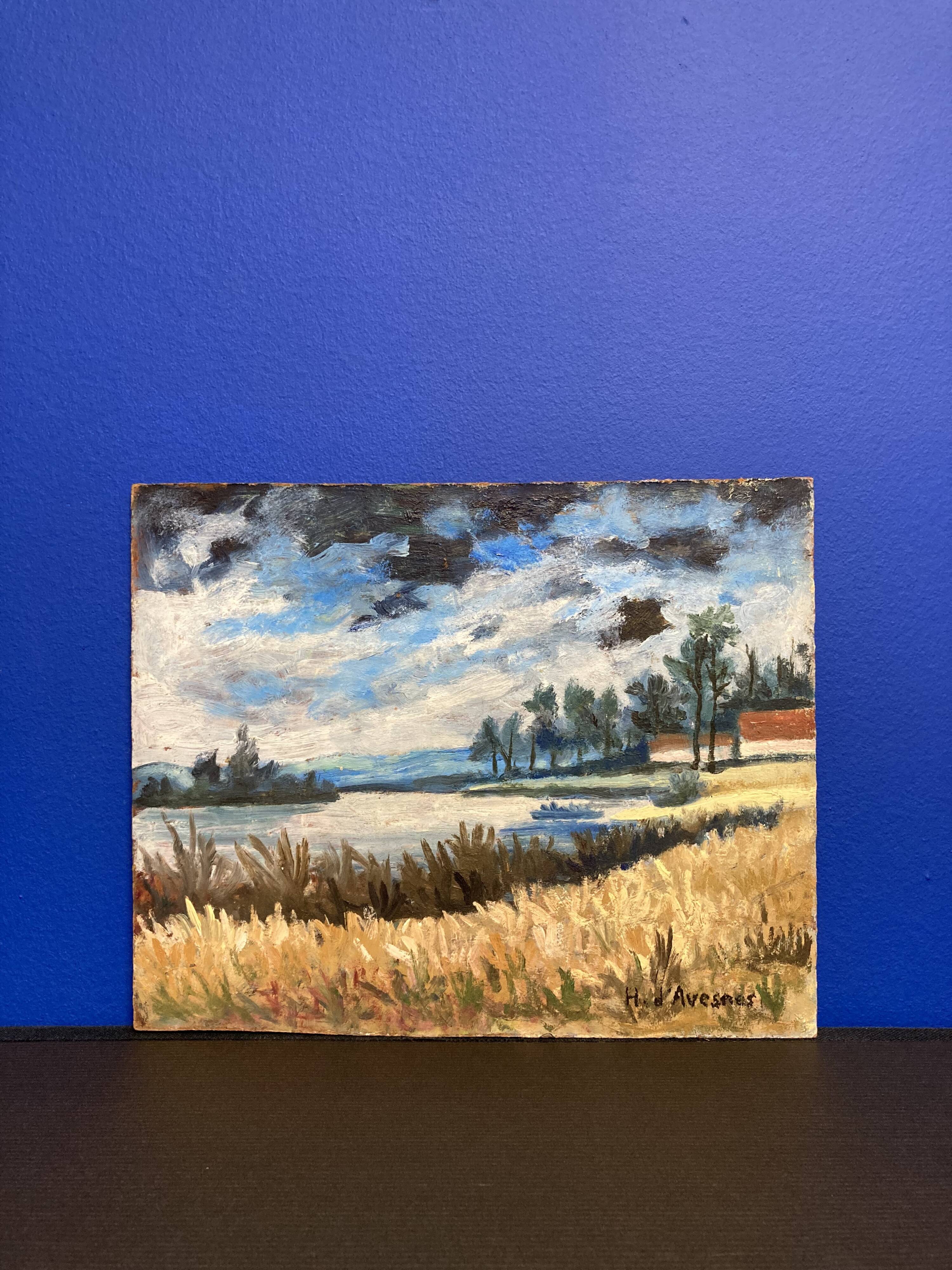 Henry d'Avesnes (1907-1999) Waterside Landscape. Oil on panel