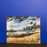 Henry d'Avesnes (1907-1999) Waterside Landscape. Oil on panel