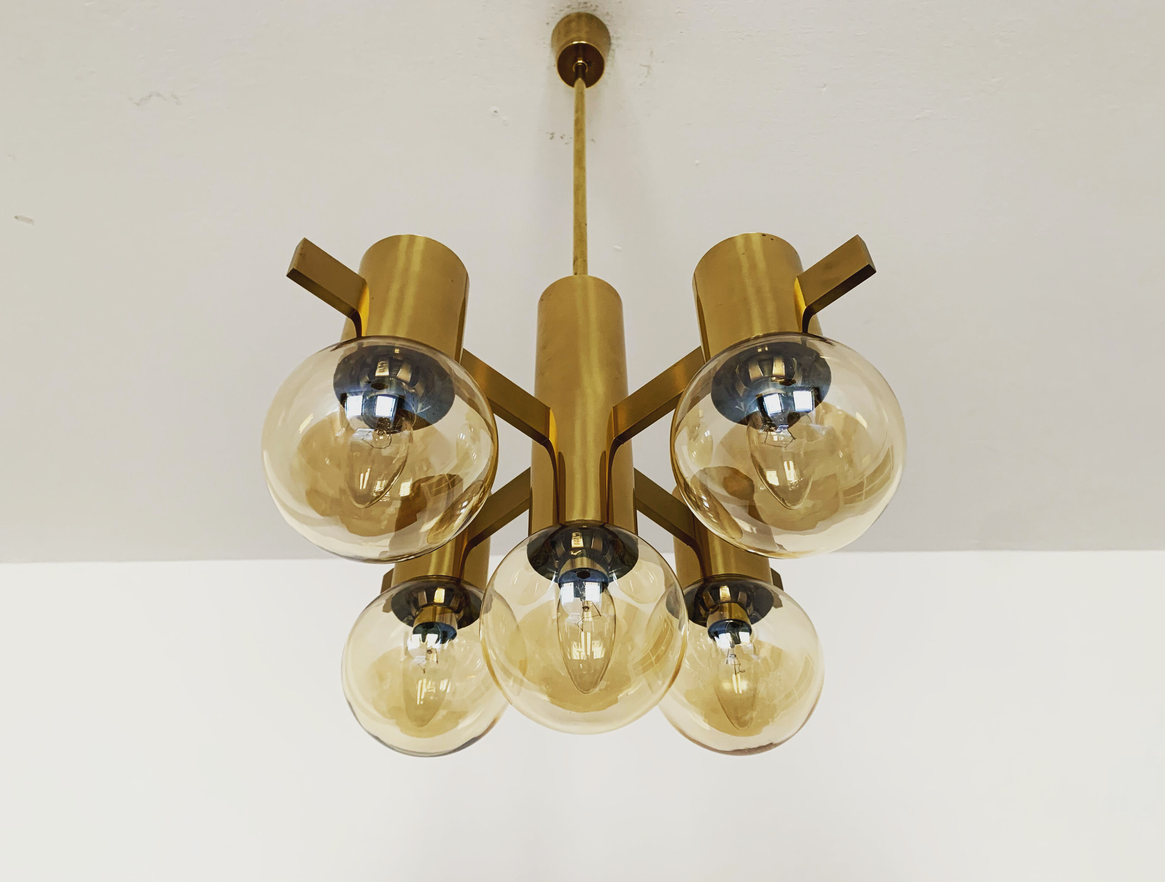 Swedish brass chandelier model 1892 by Hans Agne Jakobsson