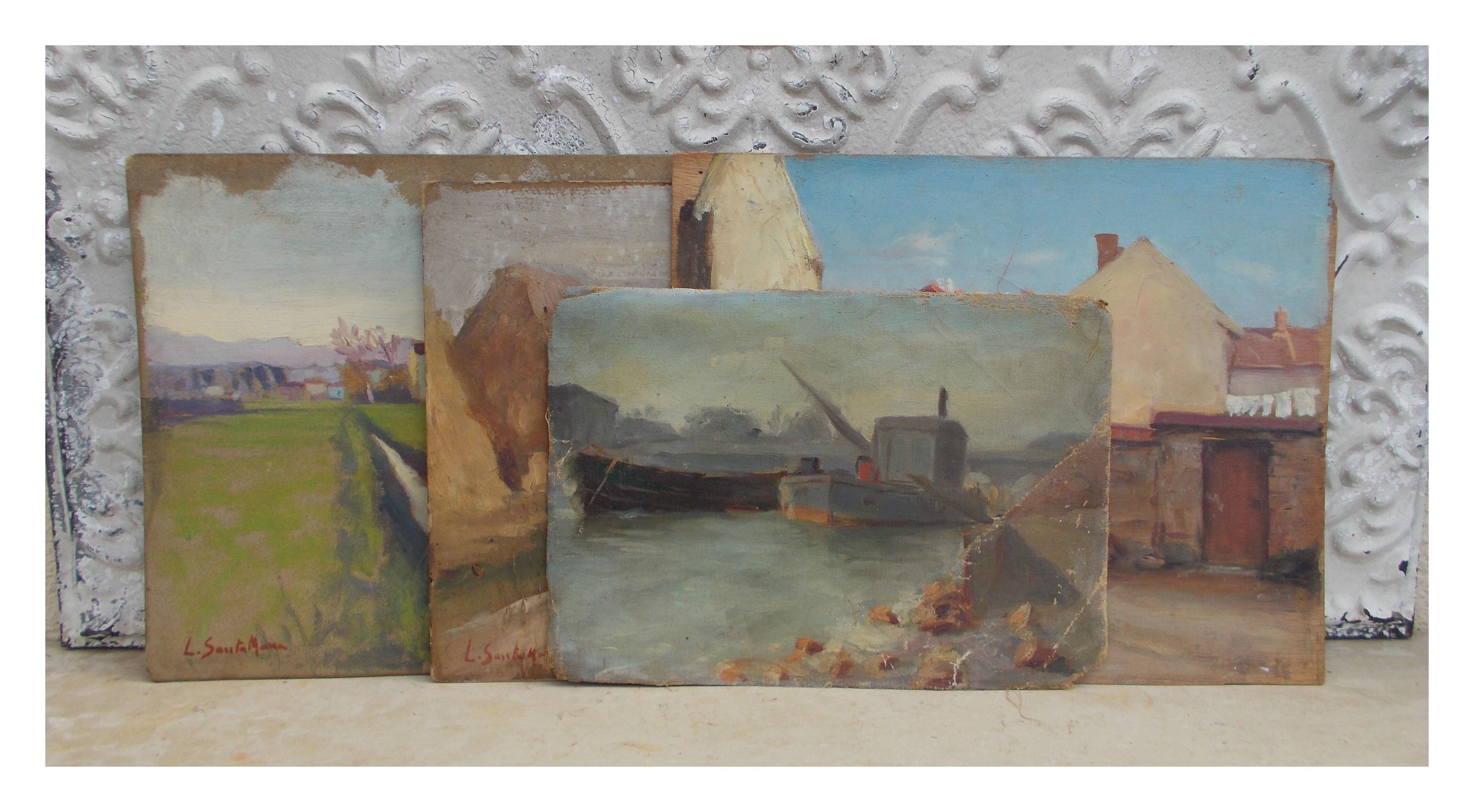 Fond d'atelier tableau 4 pièces Santa Maria d'Obregon
