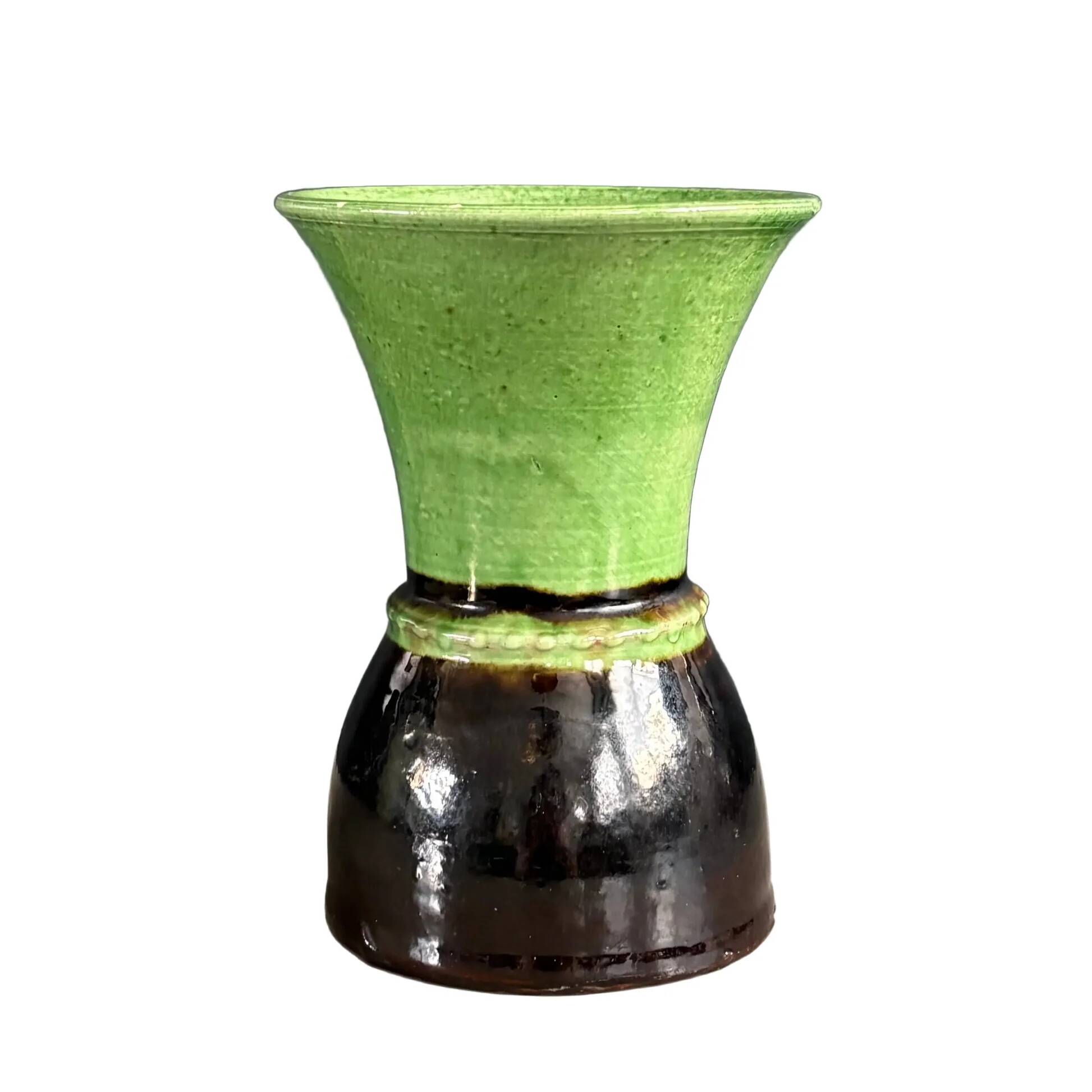 Bicolour vase in glazed terracotta - Savoyard craftsmanship