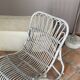 Fauteuil vintage en rotin arqué. 1970.
