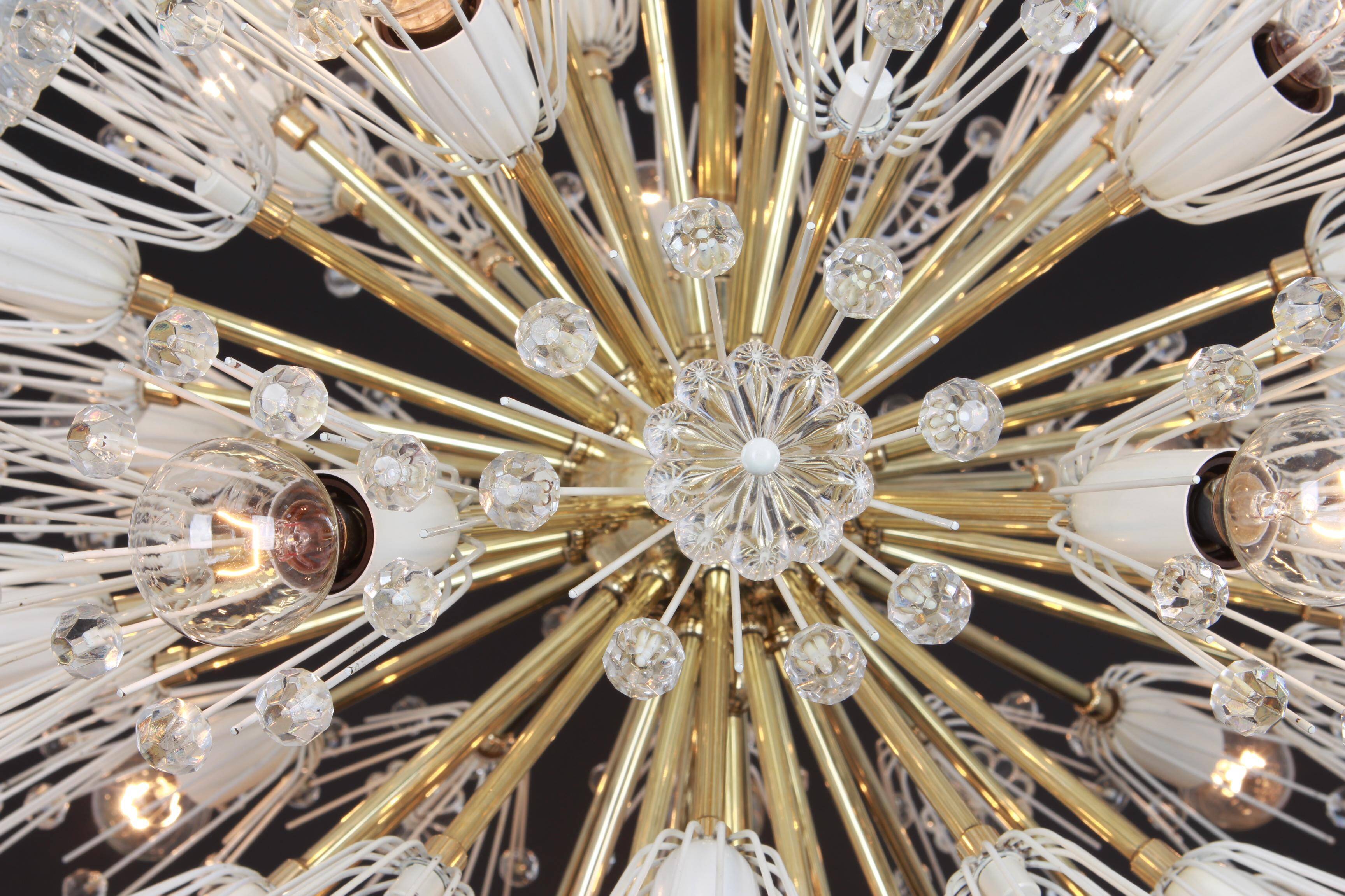 Gigantic brass star-shaped chandelier by Emil Stejnar, Austria, 1960s.