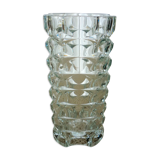 Art-deco faceted glass vase