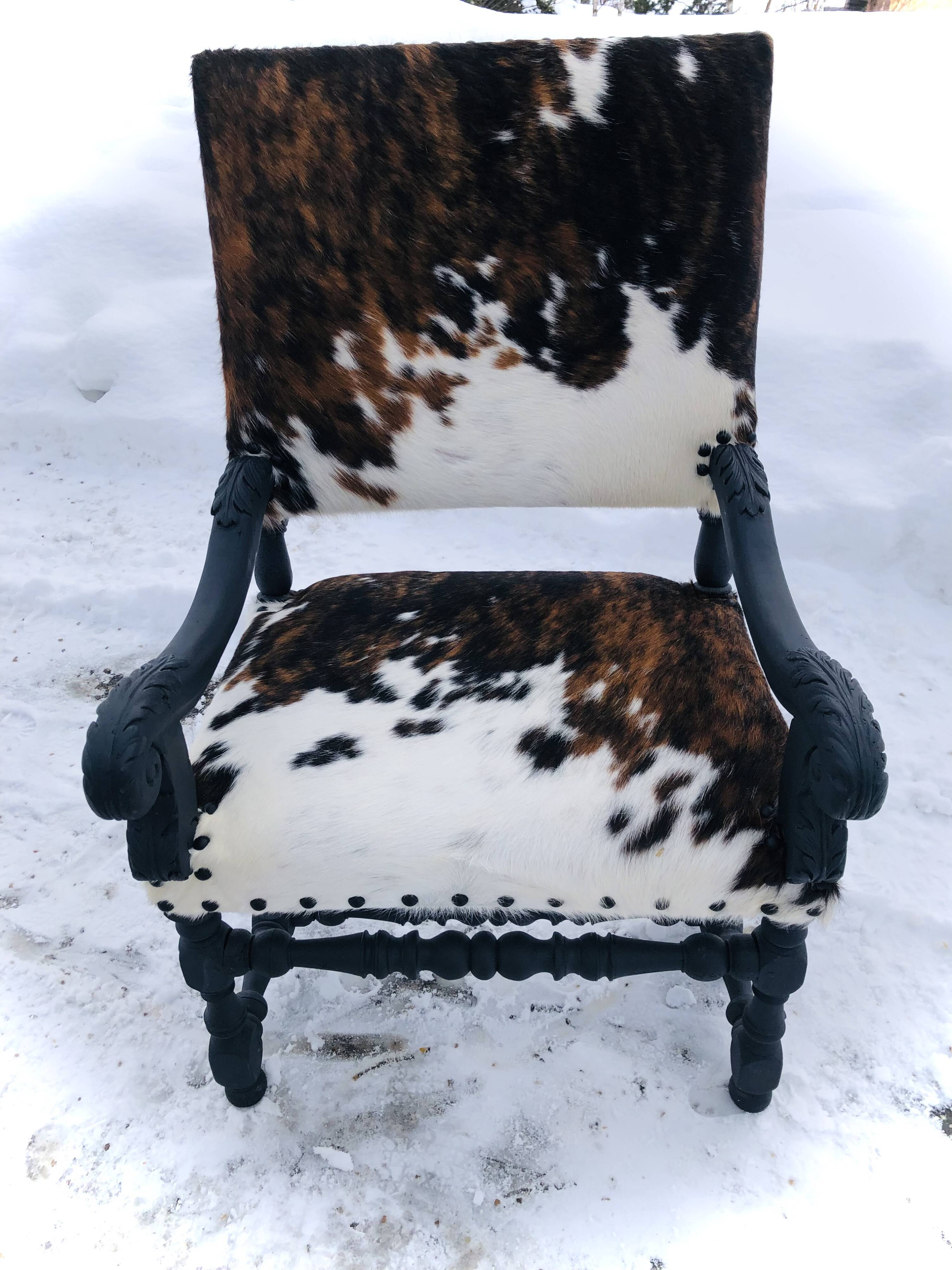 Cowhide armchair