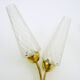 Pair of brass wall light double lights glass tubes. Year 50 60