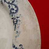 Plat à décor de frise bleu diam 28 cm