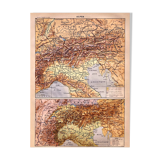 Alps map lithograph 1897