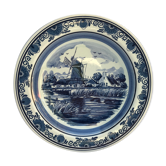 Assiette Heineken blauw Delfts céramique avec décor moulins bleu vintage
