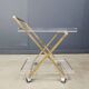 Vintage lucite and brass trolley, 1970s