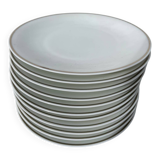 10 assiettes à dessert en porcelaine de Limoges blanches