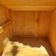Mado wooden buffet, green and black tray, vintage.