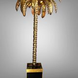 181 cm "jansen" style floor lamp in the shape of a palm tree in gold metal