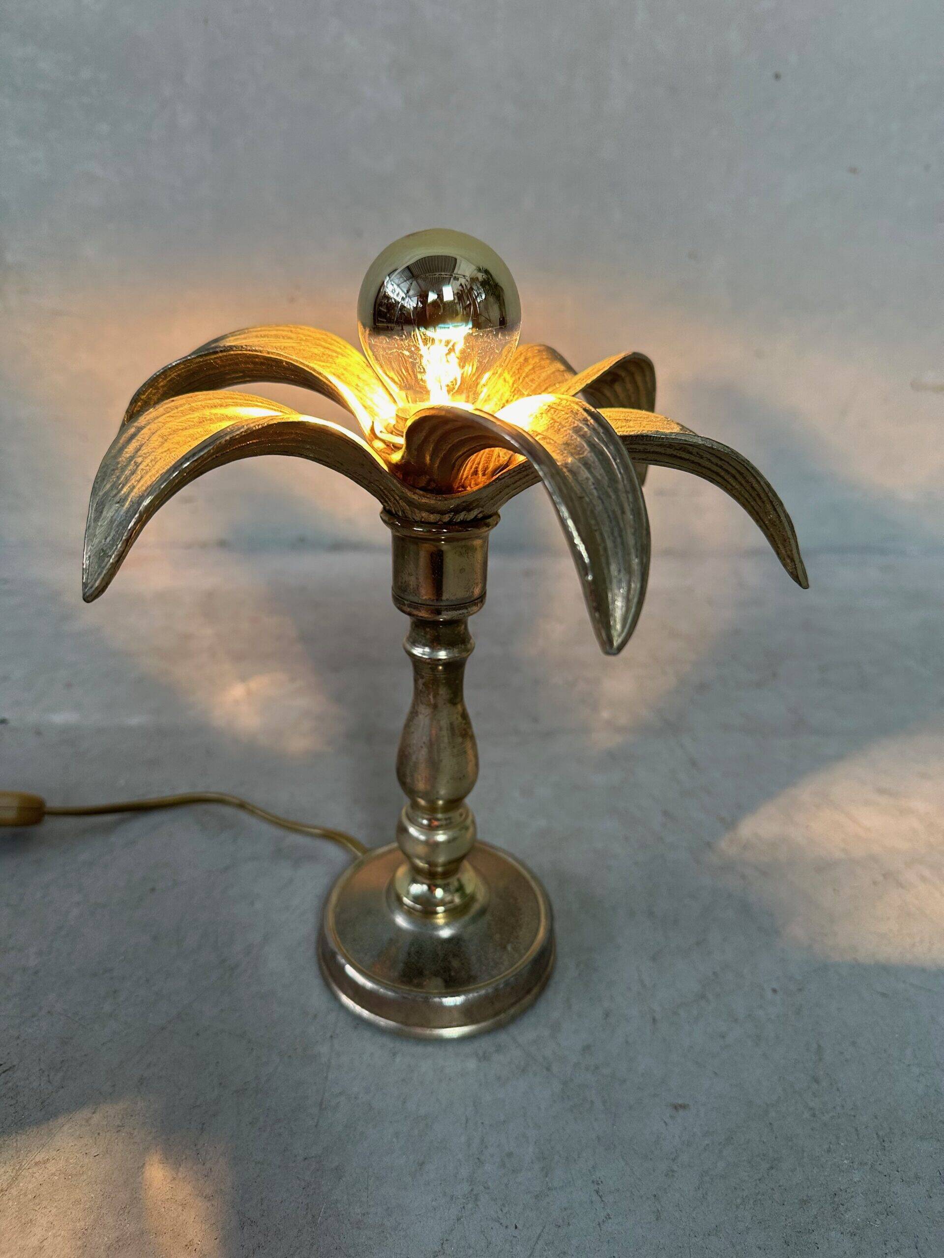 Lampe de table vintage en palmier – Willy Daro pour Massive – années 1970