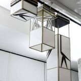 Ensemble de trois suspensions en verre américain, vers 1940
