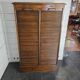 Solid oak double curtain filing cabinet
