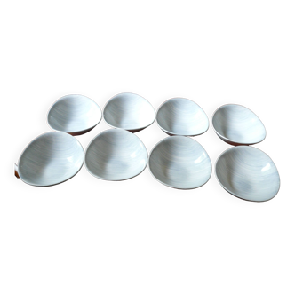8 ceramic bowls Salins France, Caribbean, 1960s