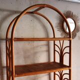 Rattan and vintage bamboo shelf