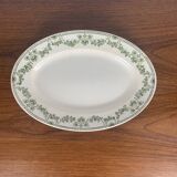 Oval dish, "Champagne" model, Badonviller, green, early 20th century