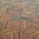 Marquetry side table from the mid-20th century.