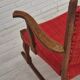 Chaise à bascule danoise des années 1960, d'origine en bon état, bois de chêne massif, tissu en laine d'ameublement.