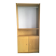 Dressing vintage Scandinavian style in light wood with wardrobe and cupboard.