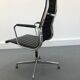 Black leather Ea-109 armchair by Charles Eames for Vitra