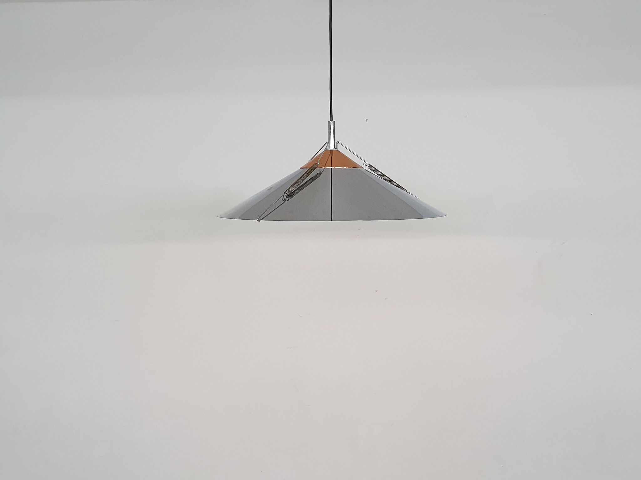 Silver and copper colored pendant light, 1970's