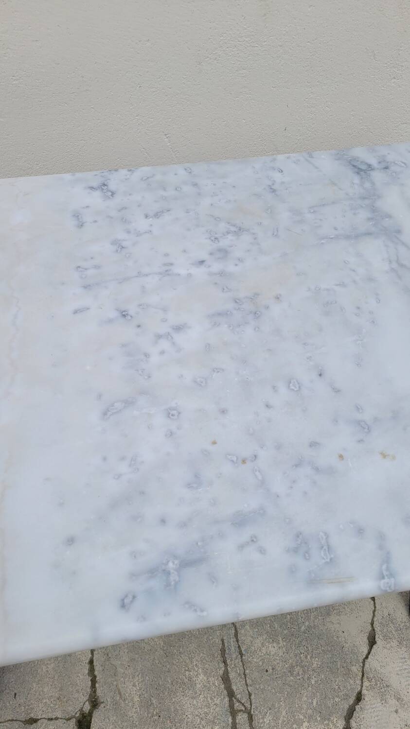 Marble and antique cast iron bistro table